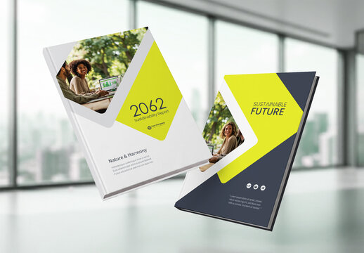 Modern Eco Friendly Sustainability Annual Report Cover and Company Profile Template.
