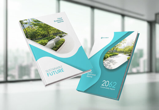 Modern Eco Friendly Sustainability Annual Report Cover and Company Profile Template.
