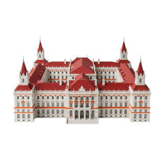 Fototapeta premium Palace Facade 3d Render Transparent Background