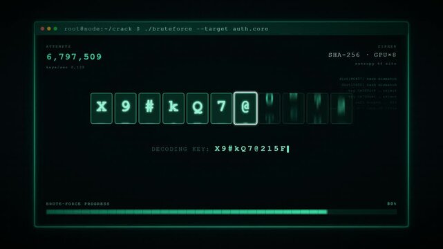 Cyber hacking terminal brute forcing password and receiving access denied error
