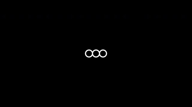 Creative UI Loading Animation 3 Circle Stroke Line Movement Right Left Clean White Loop Transparent Background