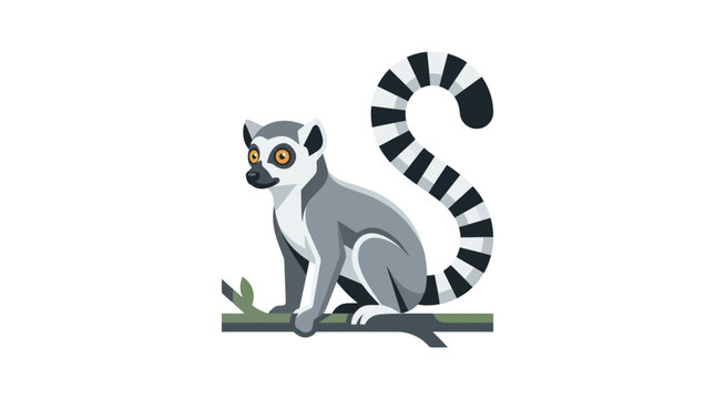 Ring-Tailed Lemur Vector Illustration