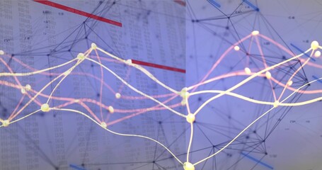 On playback data overlaying paper, yellow filaments branching and pulsing for analytics © vectorfusionart