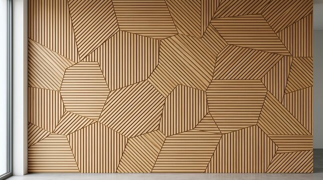 Luxury Geometric Wooden Wall Panel Seamless Texture Background