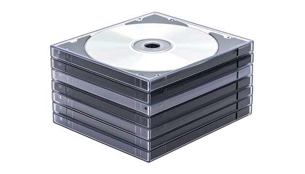 Stack of dvds or cds in plastic cases, data storage, digital media, entertainment, technology collection