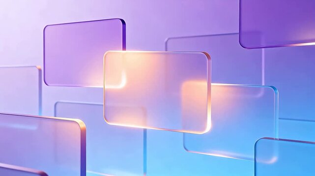 Abstract glass panels with light