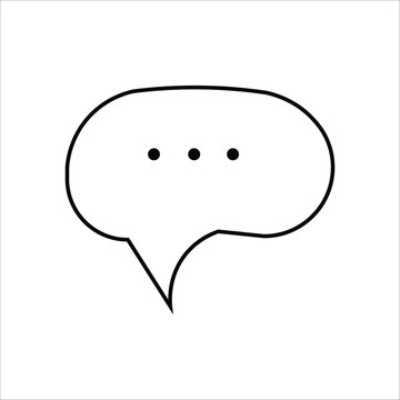 Minimalist Speech Bubble Chat Line Icon Vector Illustration Isolated on White Background