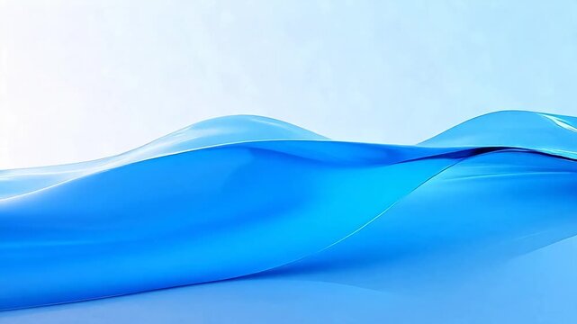 Blue fabric wave against light background