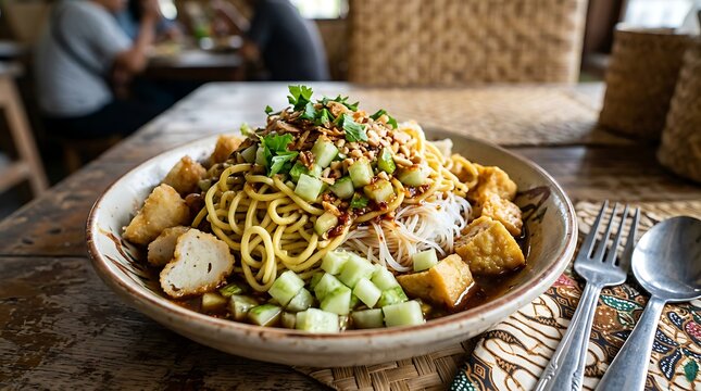 Delicious Pad Thai noodle dish served.