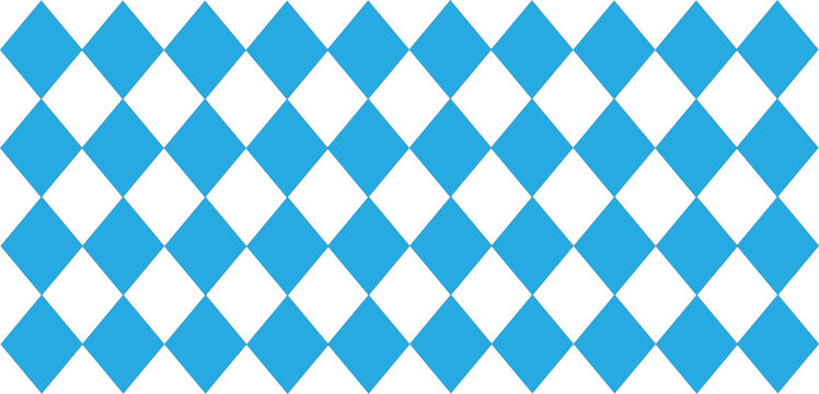 Oktoberfest Blue and White Diamond Rhombus Seamless Pattern Background, Bavaria Vector