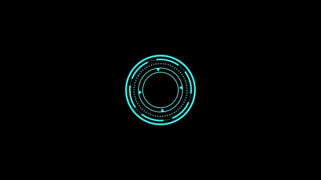 Sci-Fi Futuristic HUD circle interfaces digital display Screen, Hi-tech Hologram button, Loading, target, High Tech Concept. 4k quality. Abstract Circle and line HUD technological futuristic elements