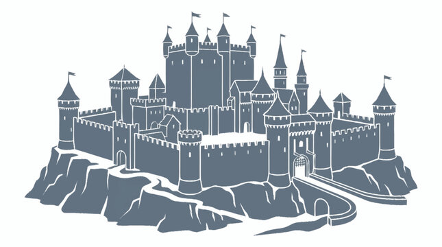 Majestic Medieval Castle on Rocky Outcrop.
