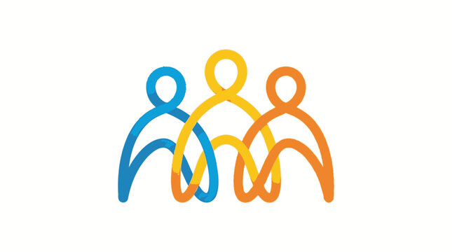 Three people standing together in unity.