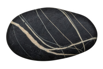 Isolated beautiful natural black river stone element © ritz