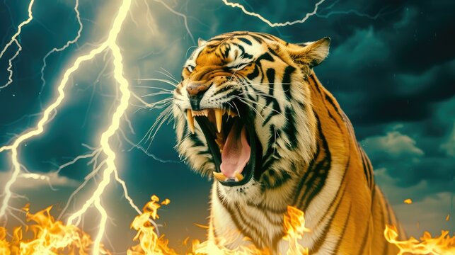 A view of a tiger in its habitat