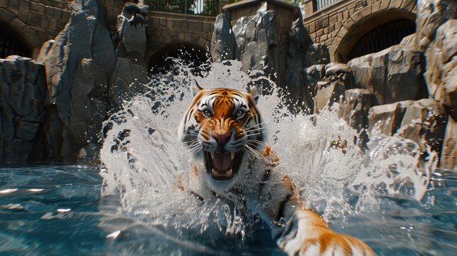 A view of a tiger in its habitat