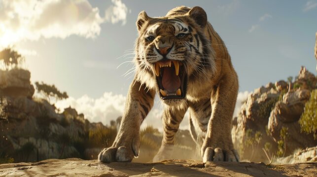 A view of a tiger in its habitat