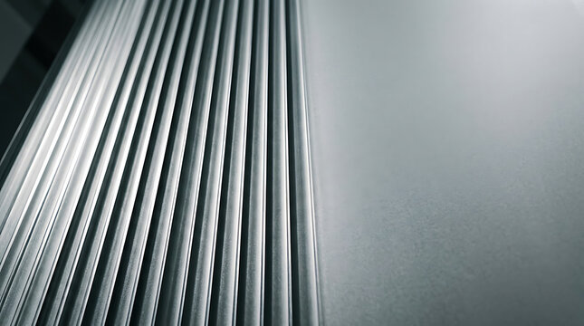Abstract metal background with parallel ridges
