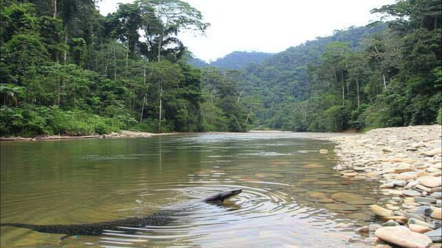 A view of a snake in the forest.