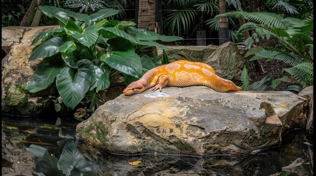 A view of a snake in the forest.