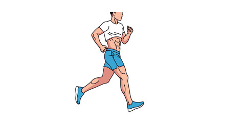 Obraz premium Dynamic illustration of a man running with determination.