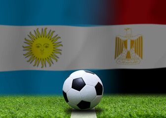 Naklejka premium Football Cup competition between the national Argentine and national Egypt.
