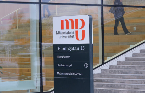 Eskilstuna, Sweden-Nov.27th 2025: campus directory sign of M&auml;lardalen University (MDU)