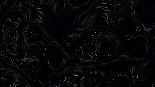 Abstract black and white gradient halftone dotted background with a pop cartoon comic motion pattern. Seamless loop in retro monochrome