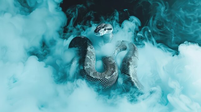 A view of a snake in the forest.