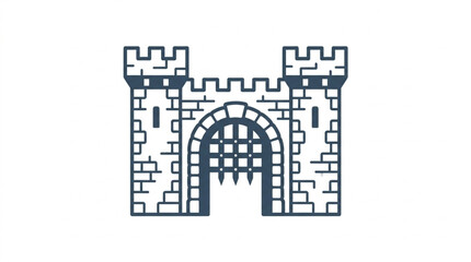 Medieval Castle Gatehouse Fortress Entrance Illustration. © apih
