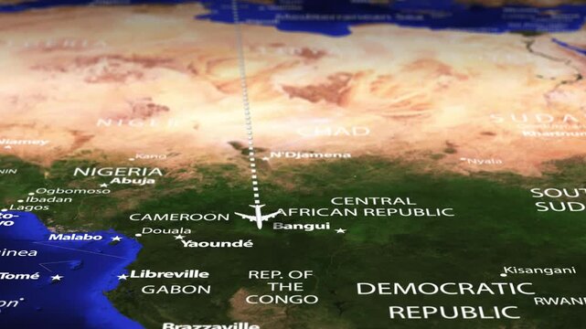 Flight From Oslo NORWAY to Windhoek NAMIBIA with flag pins