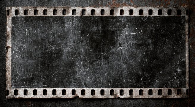 Grunge photo film stripe background. Generative AI technology.	