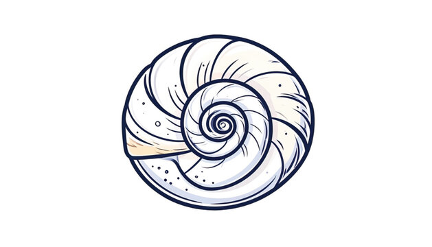 Detailed illustration of a seashell spiral.