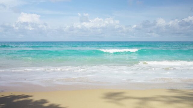 Beach and sea in summer day. landscape view beach sea space area.
