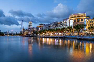Fototapeta premium Night view of Zhongshan City, Guangdong Province, China