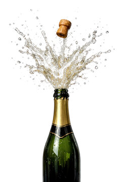 PNG Champagne bottle cork explosion celebration