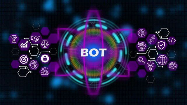  Coaching mentoring education business BOT E-learning concept. Business, Technology, Internet and network concept.4k video 