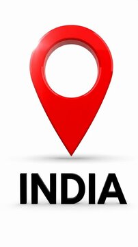 Red glossy location pointer icon on white.