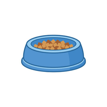 Blue Dog Food Bowl Full.