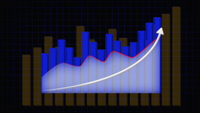 Abstract bar graph features a modern layout. This abstract bar graph represents network data security. Abstract abstract bar graph background template design.