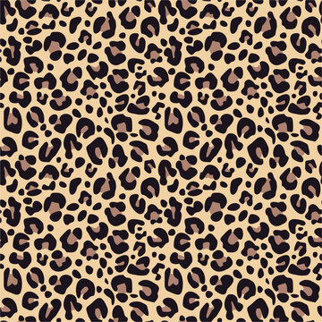 Leopard print, modern seamless wild cat fur texture, trendy design