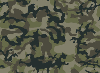 Fototapeta premium Army camouflage background, khaki pattern vector design, hunting print