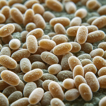 Scanning electron micrograph of Haemophilus influenzae bacteria, small coccobacillus shape, clinical microbiology microscopy