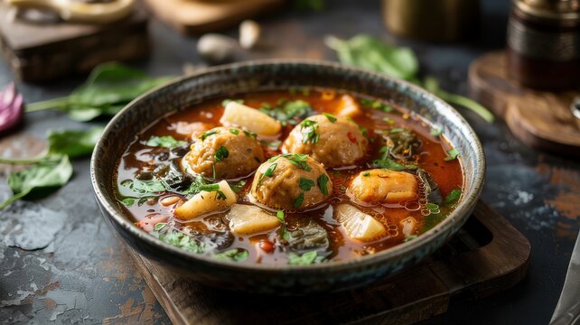 The national dish of Iraqi cuisine. 
Kebbe Hamuth Shalgam is a legendary winter dish of Iraqi cuisine, consisting of meat meatballs (kubba) in a thick sweet and sour soup with turnips.