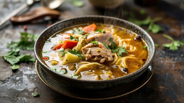 The national dish of Iraqi cuisine. 
Shorbat Dajaj is a famous, hearty chicken soup.