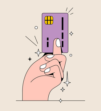 Credit card money financial security for online shopping or online payment credit card with payment protection concept for business finance or online shopping with card in hand concept