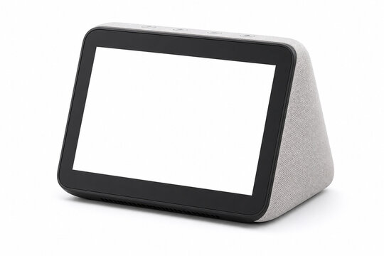 Smart home display assistant speaker with blank screen on white