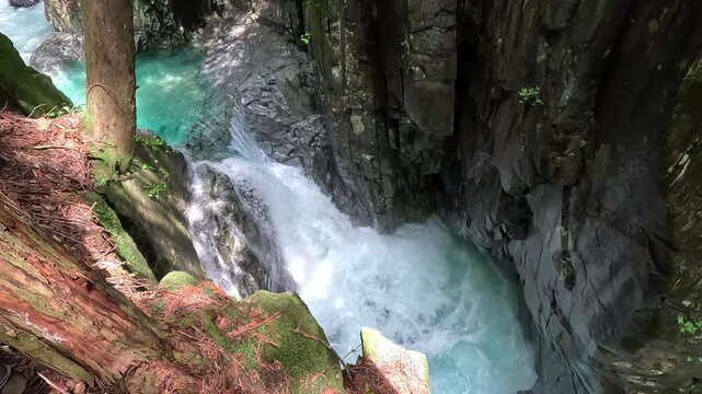 Crystal-clear Emerald-turquoise Waters in Tsukachi Gorge: An Iconic Natural and Aquatic Landmark in Central Japan and a Summer Escape to Gifu's Hidden Canyon, Japan