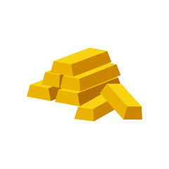 A stack of shiny gold bars isolated on a white background © danuar