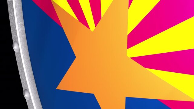 Metallic Shield Transitions with the Flag of State of Arizona of United States of America